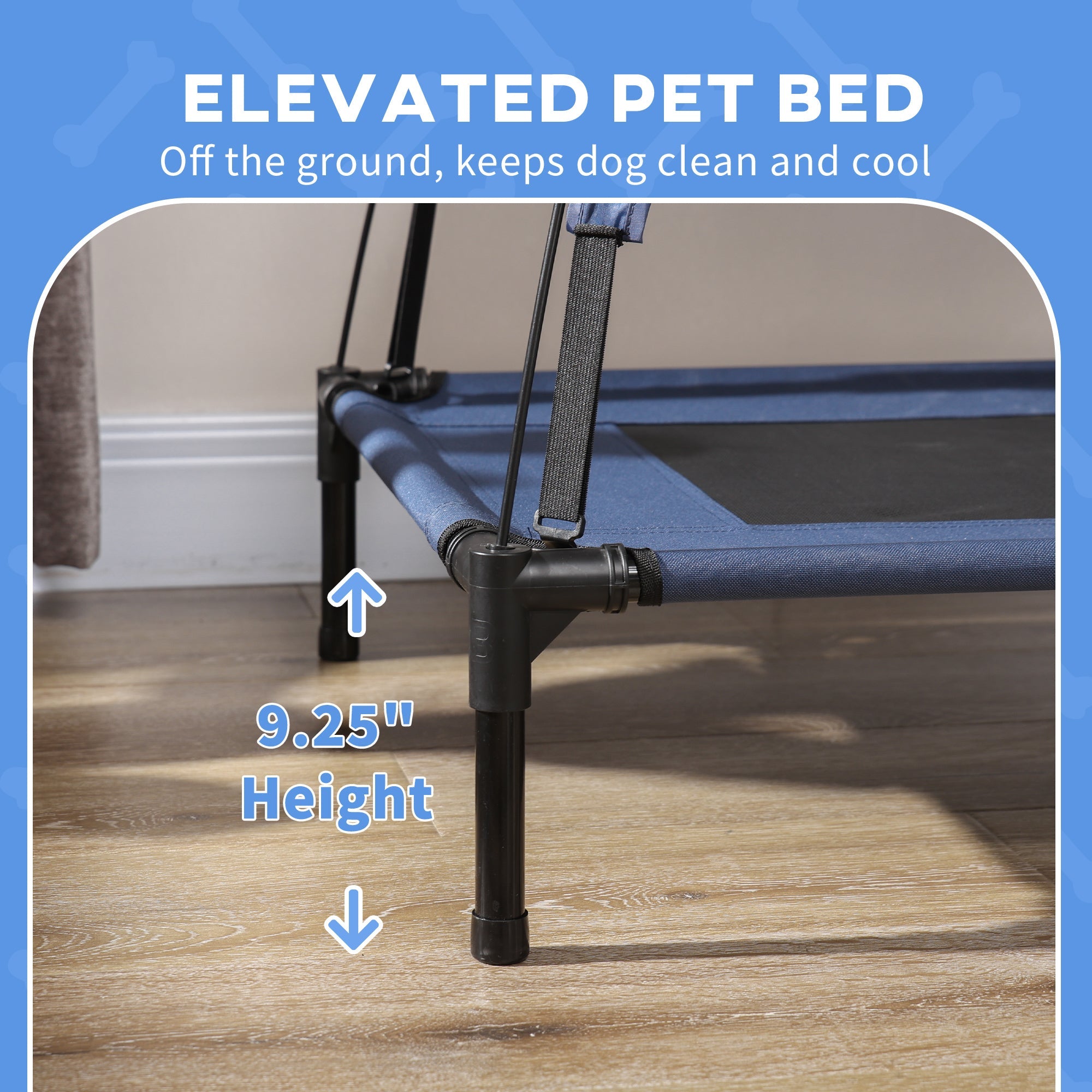 48" x 36" Elevated Portable Dog Cot Cooling Pet Bed with UV Protection