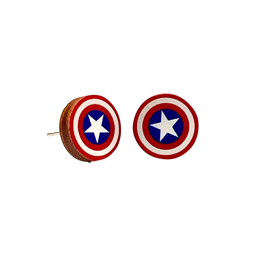 American shield stud earrings