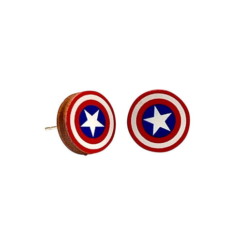 American shield stud earrings