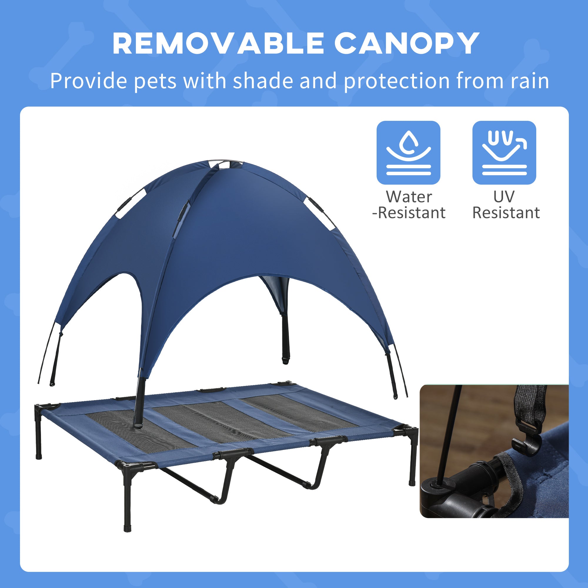 48" x 36" Elevated Portable Dog Cot Cooling Pet Bed with UV Protection