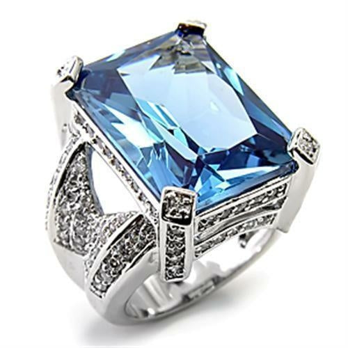 Rhodium 925 Sterling Silver CZ Spinel Ring