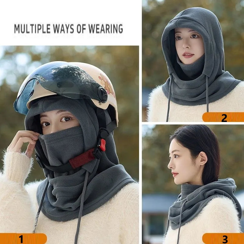 Unisex Winter Balaclava Knit Hood Windproof Bike Scarf Cap Men Women