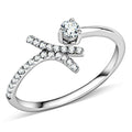 High Polish Stainless Steel CZ Statement Ring