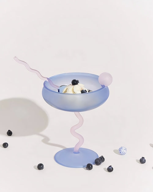 Jelly Bean Wine Glass - Whimsical Eclectic Dopamine Cocktail Coupe