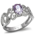 High Polish Stainless Steel CZ Ring