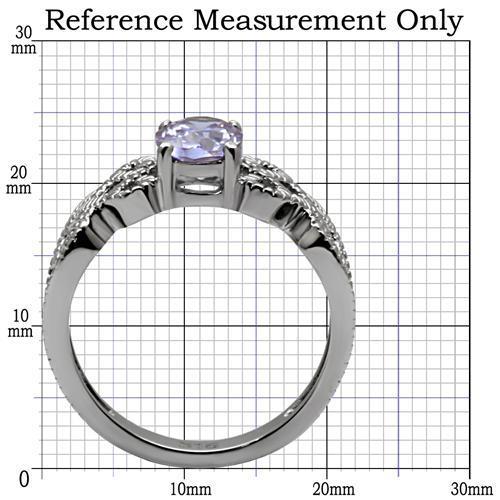 High Polish Stainless Steel CZ Ring