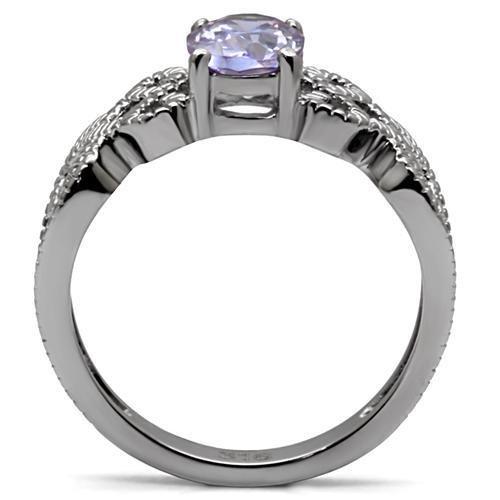 High Polish Stainless Steel CZ Ring