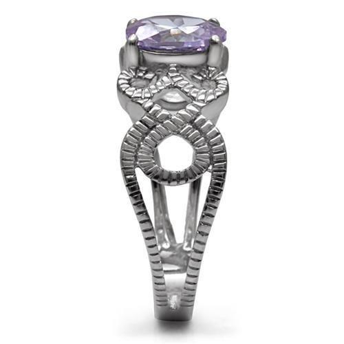 High Polish Stainless Steel CZ Ring